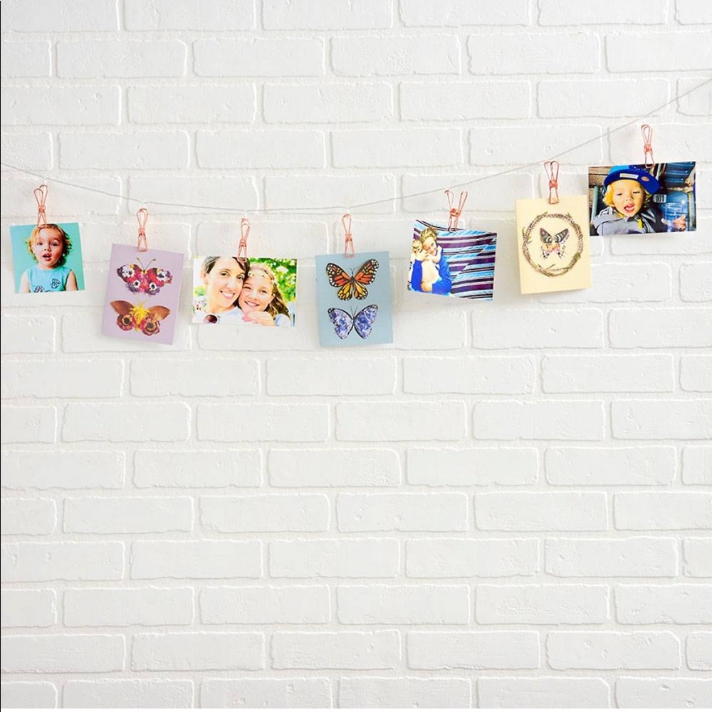Paper Source Rose Gold String Lights with Photo Clips - Picture 2 of 5